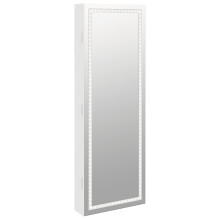 (white) vidaXL Mirror Jewellery Cabinet Mirror Armoire with LED Lights Wall Mounted