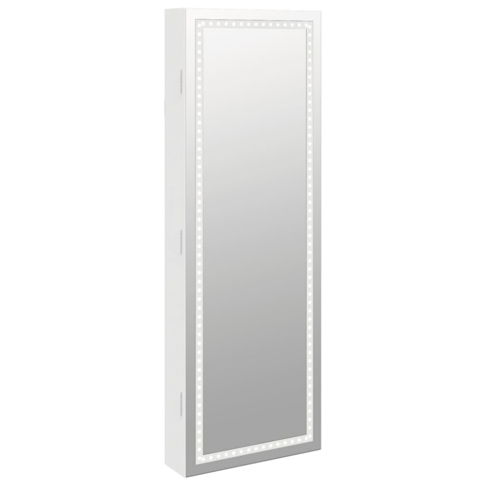 Vidaxl (White) Mirror Jewellery Cabinet Mirror Armoire With Led Lights Wall Mounted
