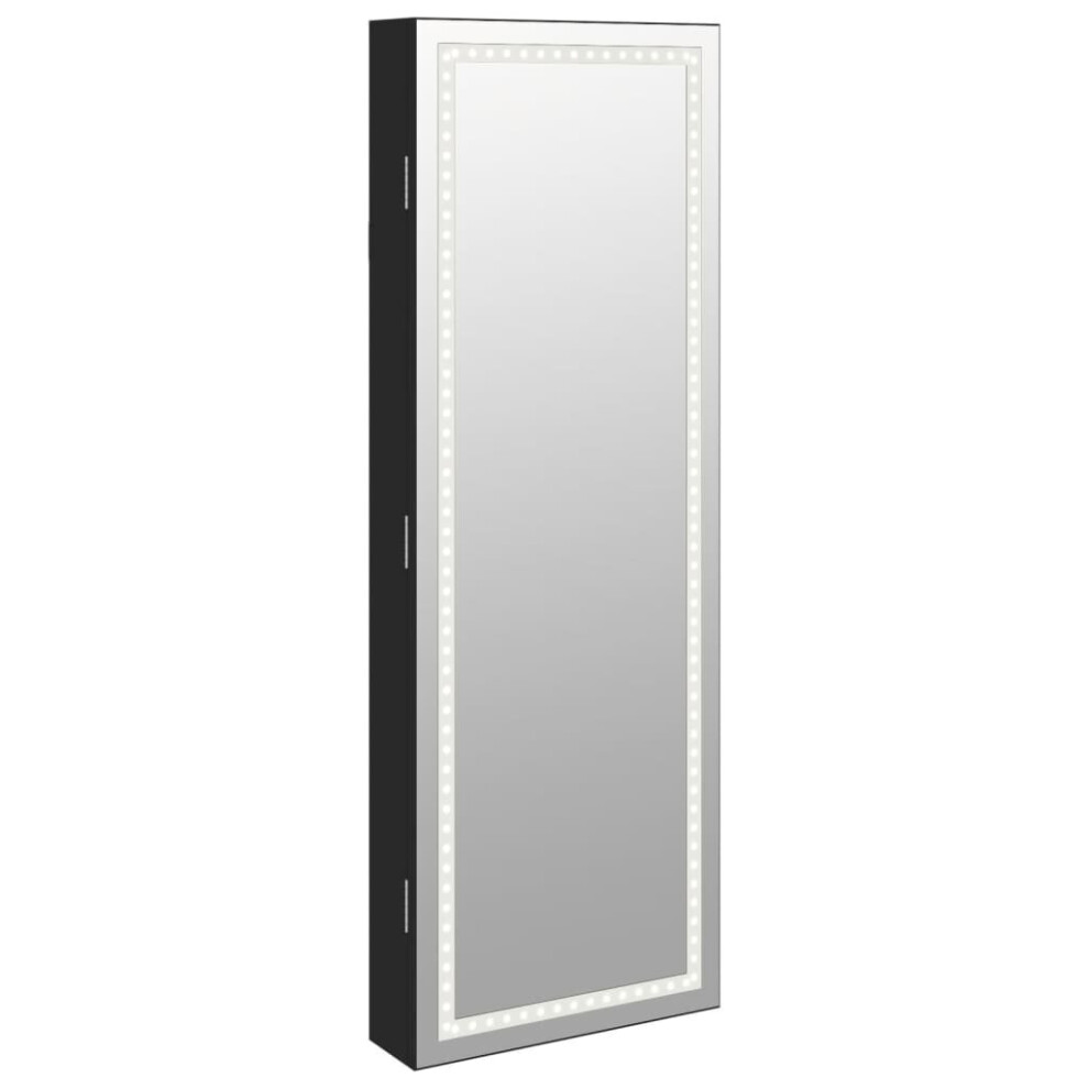 (black) vidaXL Mirror Jewellery Cabinet Mirror Armoire with LED Lights Wall Mounted