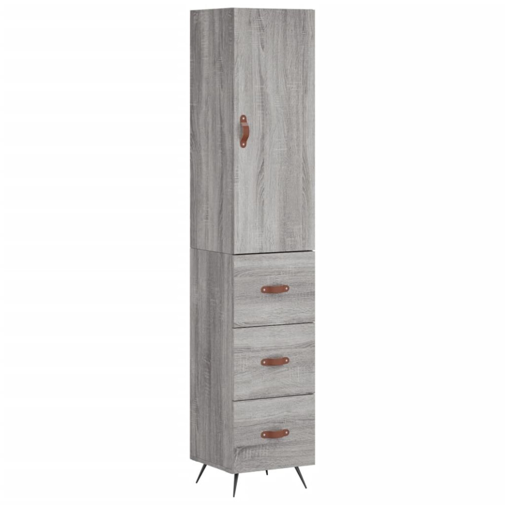 (grey sonoma) vidaXL Highboard Sideboard Cupboard Side Cabinet Brown Oak Engineered Wood