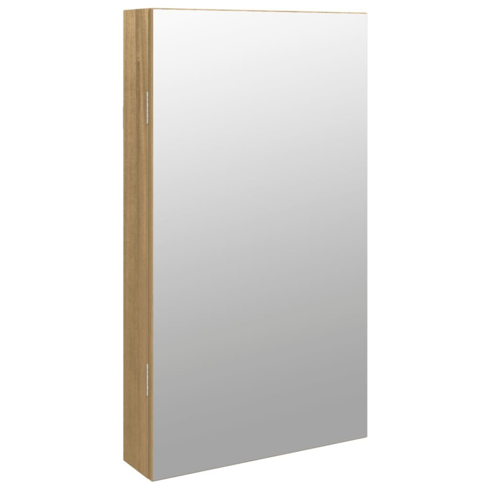 Vidaxl (Brown) Mirror Jewellery Cabinet Cupboard With Led Lights Wall Mounted Black