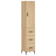 (sonoma oak) vidaXL Highboard Sideboard Storage Cabinet High Gloss White Engineered Wood