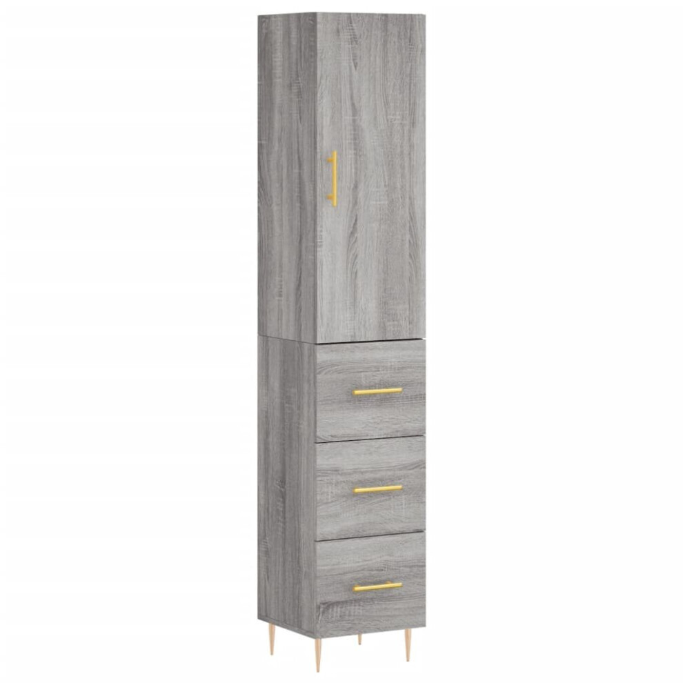 (grey sonoma) vidaXL Highboard Sideboard Cupboard Side Cabinet Brown Oak Engineered Wood