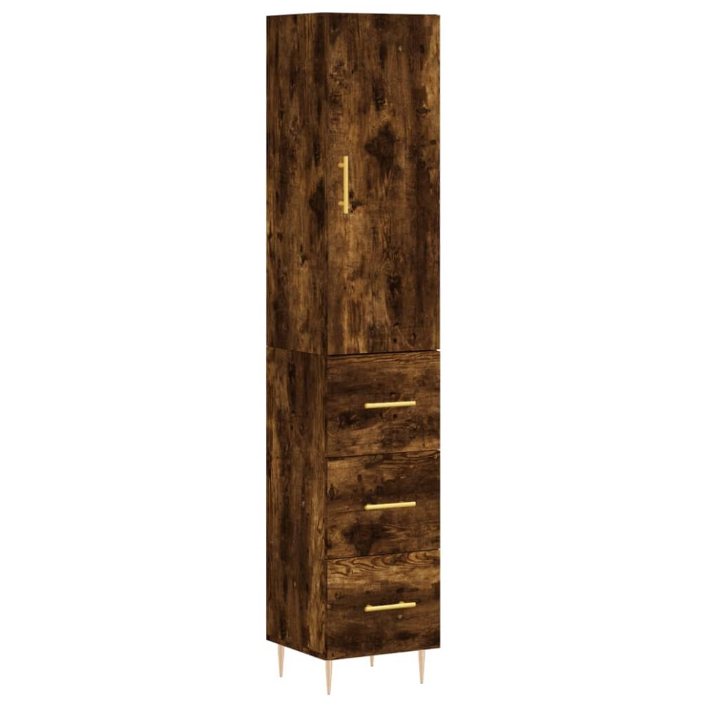 (smoked oak) vidaXL Highboard Sideboard Cupboard Side Cabinet Brown Oak Engineered Wood