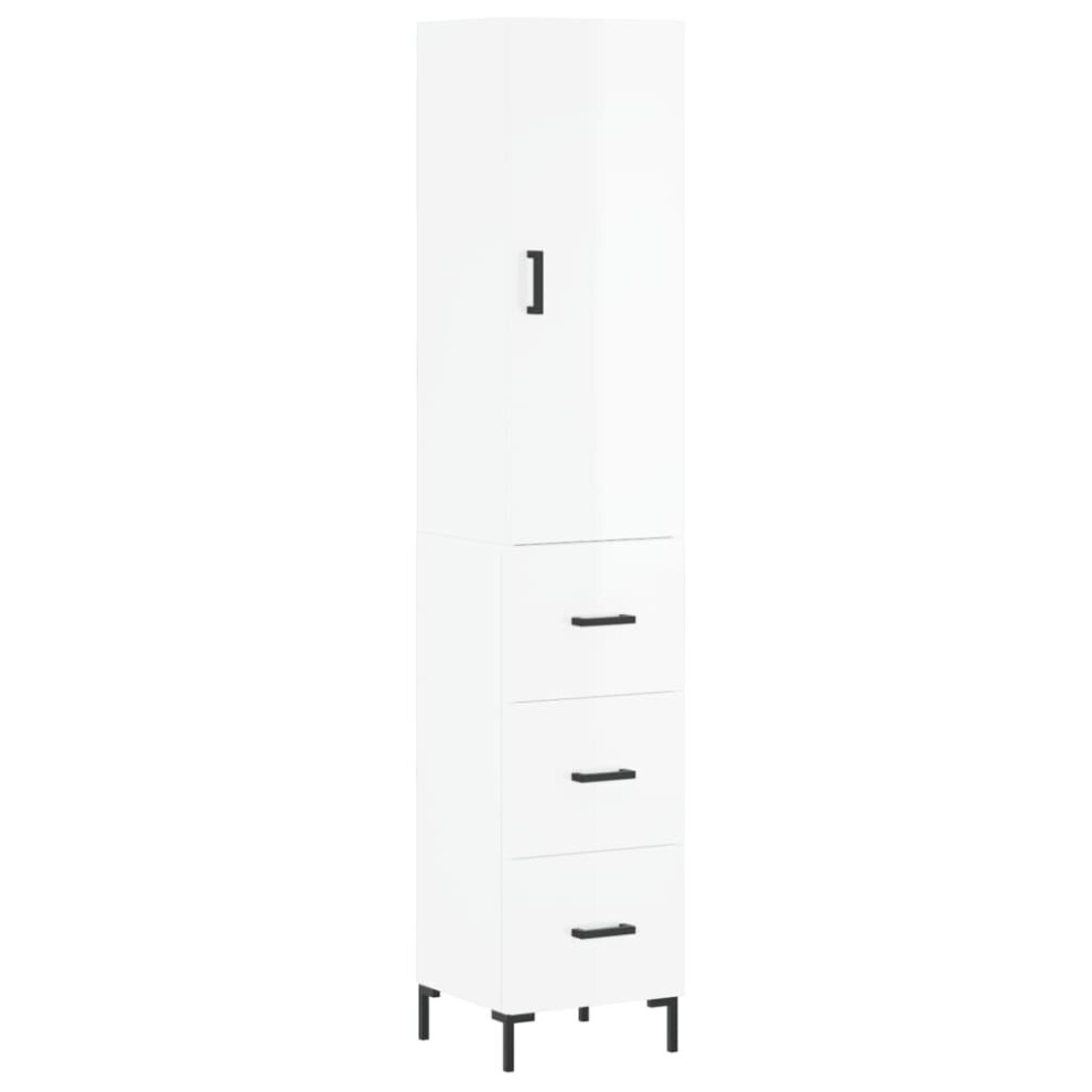 (high gloss white) vidaXL Highboard Sideboard Storage Cabinet High Gloss White Engineered Wood