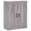 VidaXL (grey sonoma) vidaXL Highboard Sideboard Storage Cabinet High Gloss White Engineered Wood 5