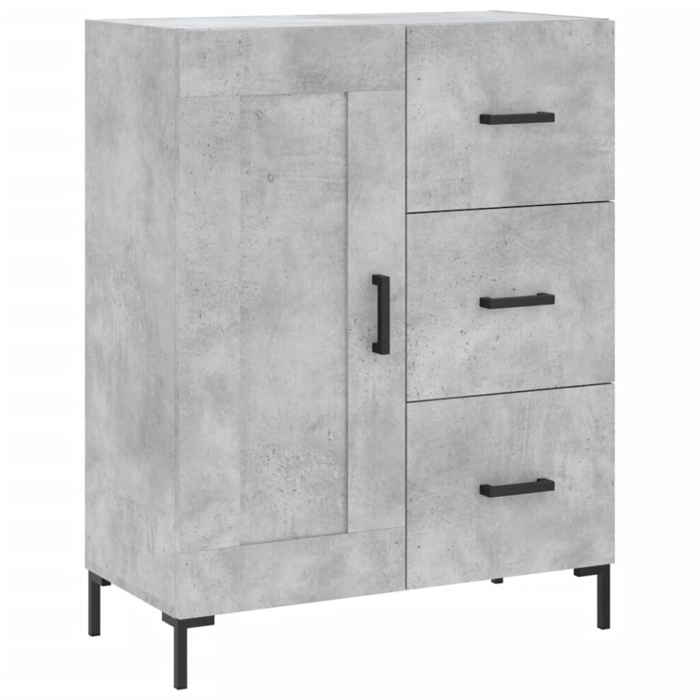 Vidaxl (Concrete Grey) Sideboard Storage Cabinet Side Cabinet Cupboard White Engineered Wood
