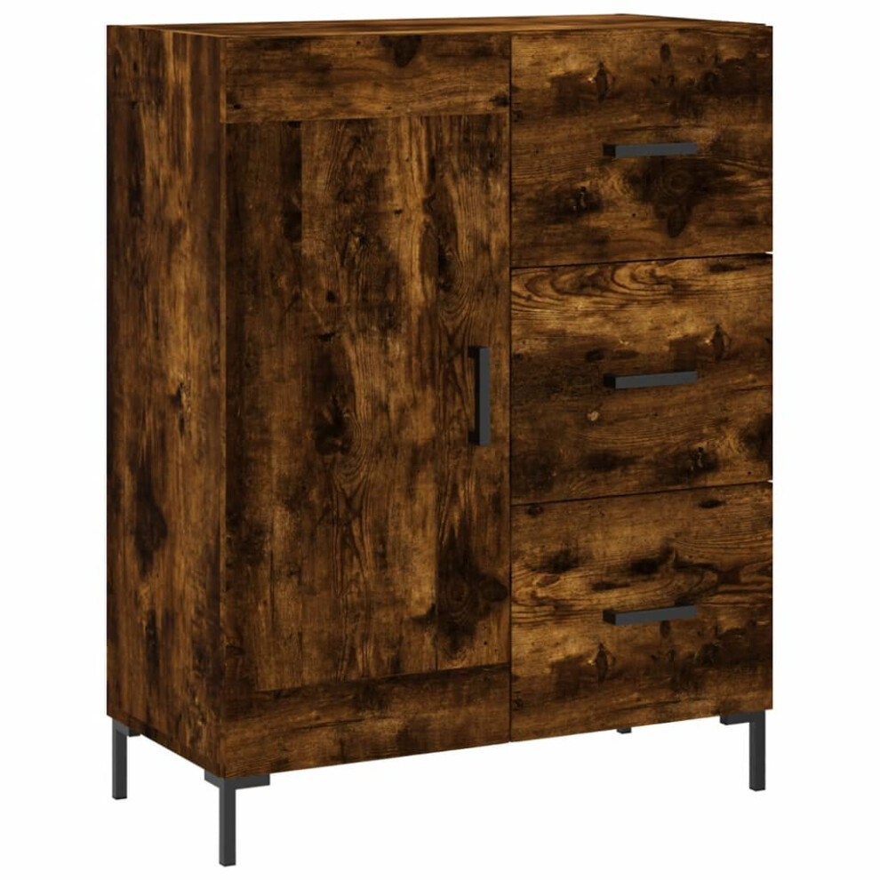 Vidaxl (Smoked Oak) Sideboard Storage Cabinet Side Cabinet Cupboard White Engineered Wood