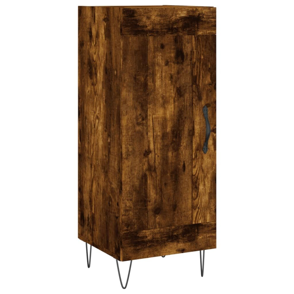 Vidaxl (Smoked Oak) Sideboard Storage Cabinet Side Cabinet Cupboard Engineered Wood White