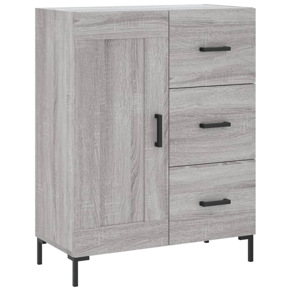 Vidaxl (Grey Sonoma) Sideboard Storage Cabinet Side Cabinet Cupboard White Engineered Wood White,Grey