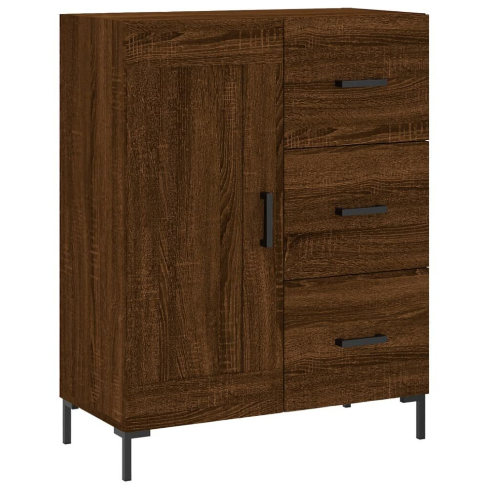 (brown oak) vidaXL Sideboard Storage Cabinet Side Cabinet Cupboard White Engineered Wood