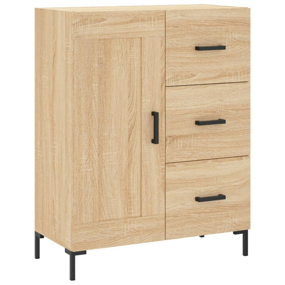 Vidaxl (Sonoma Oak) Sideboard Storage Cabinet Side Cabinet Cupboard White Engineered Wood