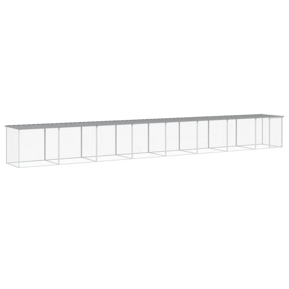 Vidaxl ( 803 X 98 X 90 Cm) Chicken Cage Farm Chicken Coop With Roof Galvanised Steel Light/Grey/Anthracite