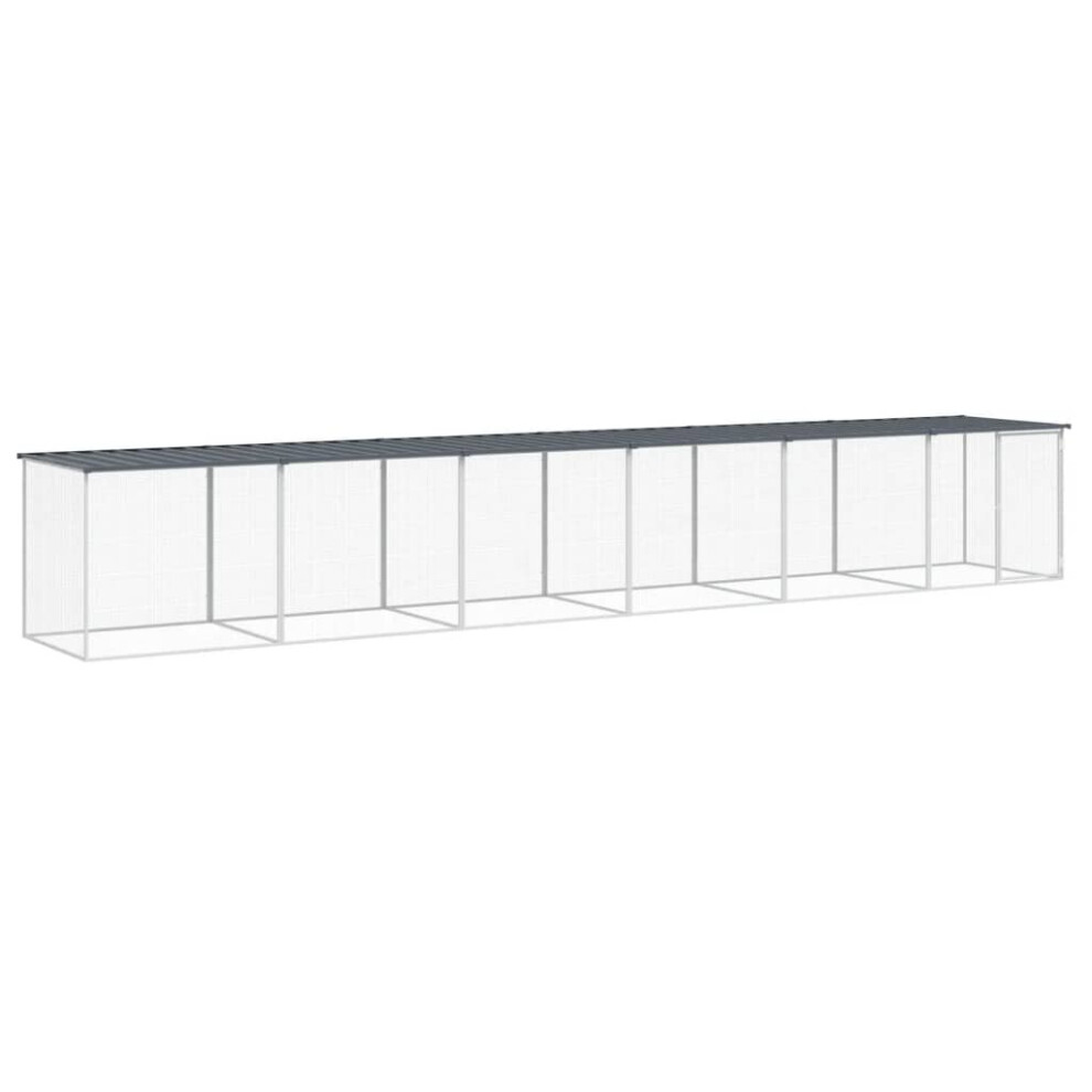 Vidaxl (, 603 X 98 X 90 Cm) Chicken Cage Farm Chicken Coop With Roof Galvanised Steel Anthracite