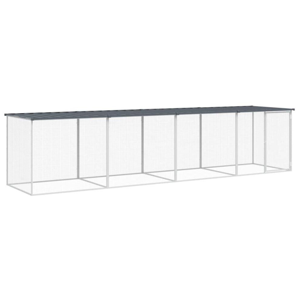Vidaxl (, 403 X 98 X 90 Cm) Chicken Cage Farm Chicken Coop With Roof Galvanised Steel Anthracite