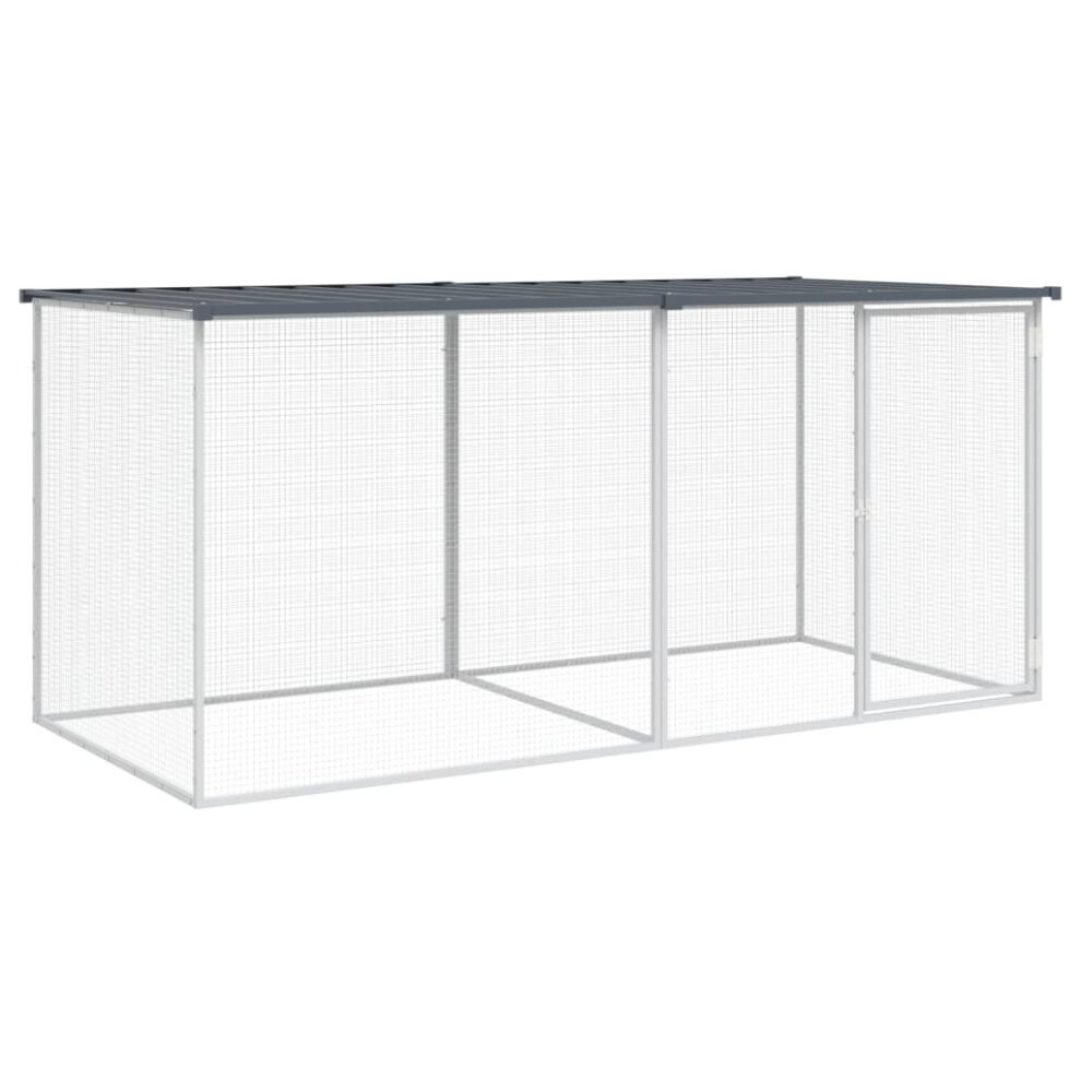 Vidaxl (, 203 X 98 X 90 Cm) Chicken Cage Farm Chicken Coop With Roof Galvanised Steel Anthracite
