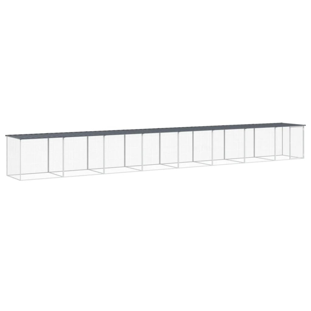 Vidaxl (, 803 X 98 X 90 Cm) Chicken Cage Farm Chicken Coop With Roof Galvanised Steel Anthracite