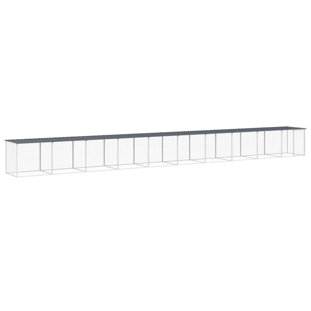 Vidaxl (, 1003 X 98 X 90 Cm) Chicken Cage Farm Chicken Coop With Roof Galvanised Steel Anthracite