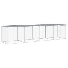 (light grey, 403 x 98 x 90 cm) vidaXL Chicken Cage Farm Chicken Coop with Roof Anthracite Galvanised Steel