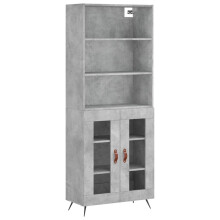(concrete grey, 2 glass doors) vidaXL Highboard Sideboard Storage Cabinet Cupboard Cabinet Engineered Wood