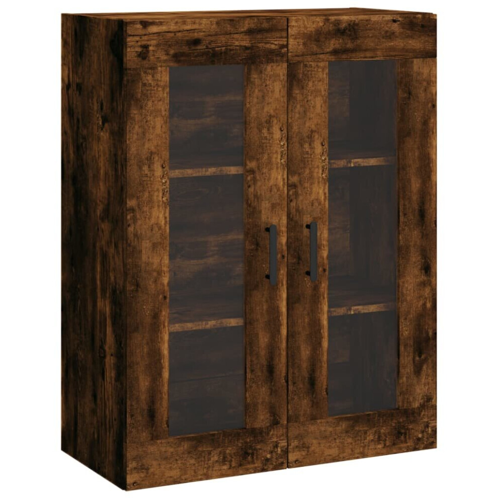 Vidaxl (Smoked Oak) Wall Mounted Cabinet Bathroom Cabinet Storage Hanging Wall Cabinet White