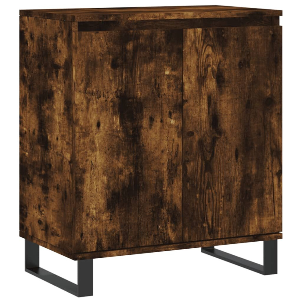 Vidaxl (Smoked Oak) Sideboard Storage Cabinet Side Cabinet Cupboard White Engineered Wood