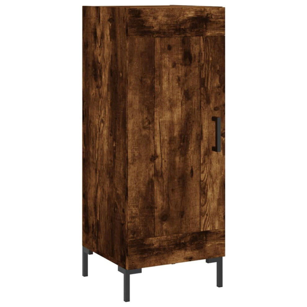 Vidaxl (Smoked Oak) Sideboard Storage Cabinet Side Cabinet Cupboard White Engineered Wood