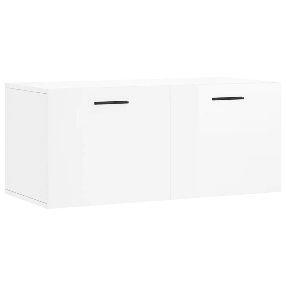 (high gloss white, 80 x 36.5 x 35 cm) vidaXL Wall Cabinet Storage Cabinet Display Cabinet White Engineered Wood