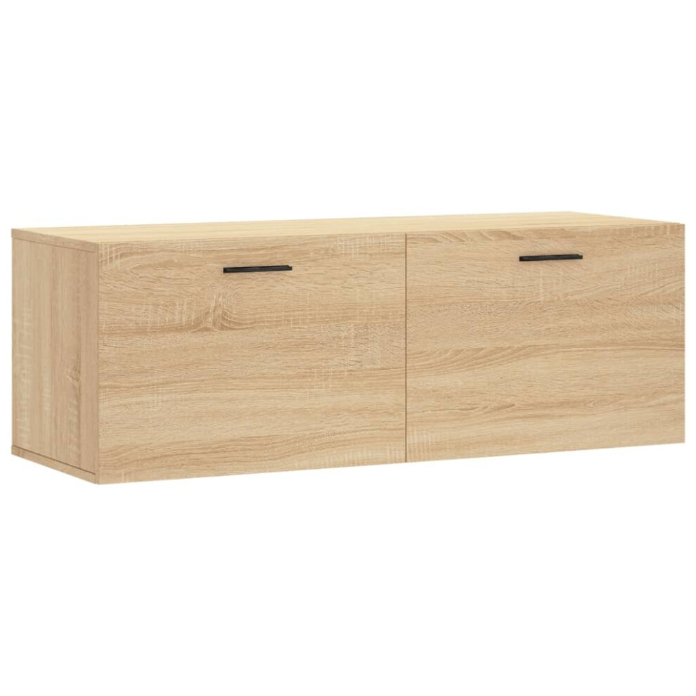 Vidaxl (Sonoma Oak, 100 X X 35 Cm) Wall Cabinet Storage Cabinet Display Cabinet Engineered Wood White Size 36.5