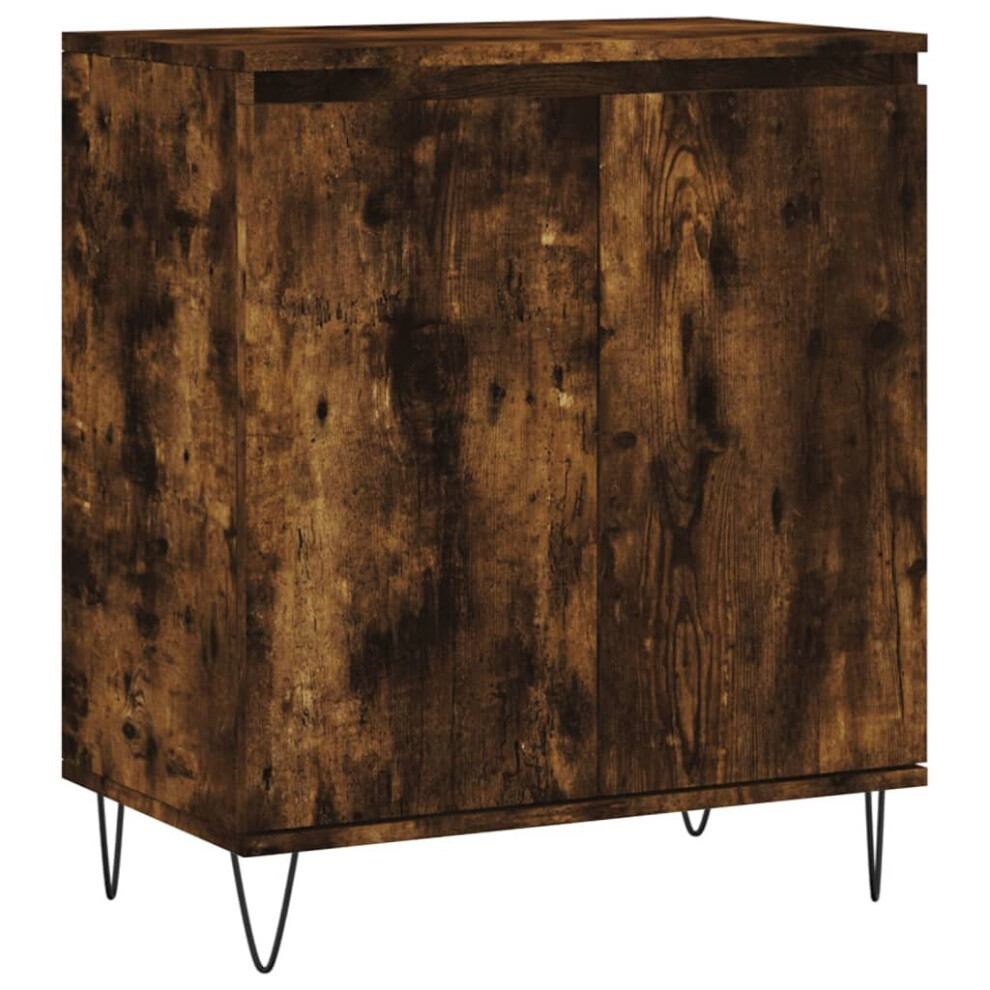 Vidaxl (Smoked Oak) Sideboard Storage Cabinet Side Cabinet Cupboard White Engineered Wood