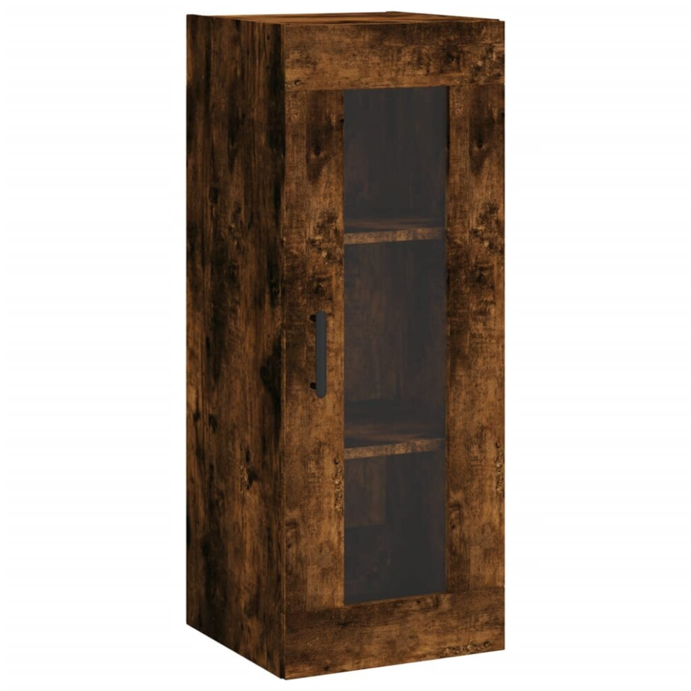 Vidaxl (Smoked Oak) Wall Mounted Cabinet Bathroom Cabinet Storage Cabinet Cupboard White