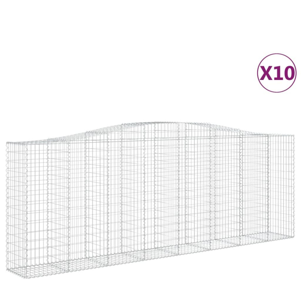 (10 pcs, 400 x 50 x 140/160 cm) vidaXL Arched Gabion Basket Stone Basket Gabion Retaining Wall Galvanised Iron