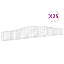 vidaXL Gabionen mit Hochbogen 25 Stk. 400x30x40/60 cm Verzinktes Eisen