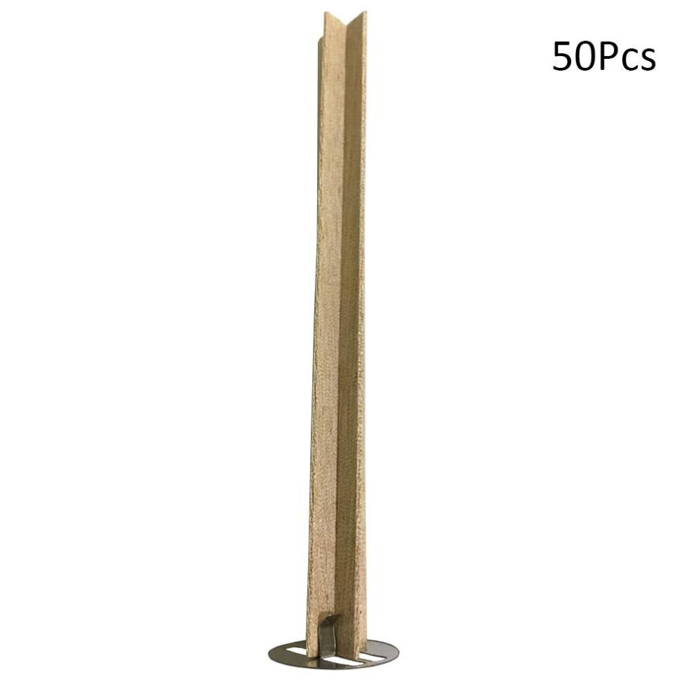 50Pcs Cross Wooden Candle Wicks Natural Candle Cores With Metal Base For Handmade Candle Making DIY Craft Decoration Supplies