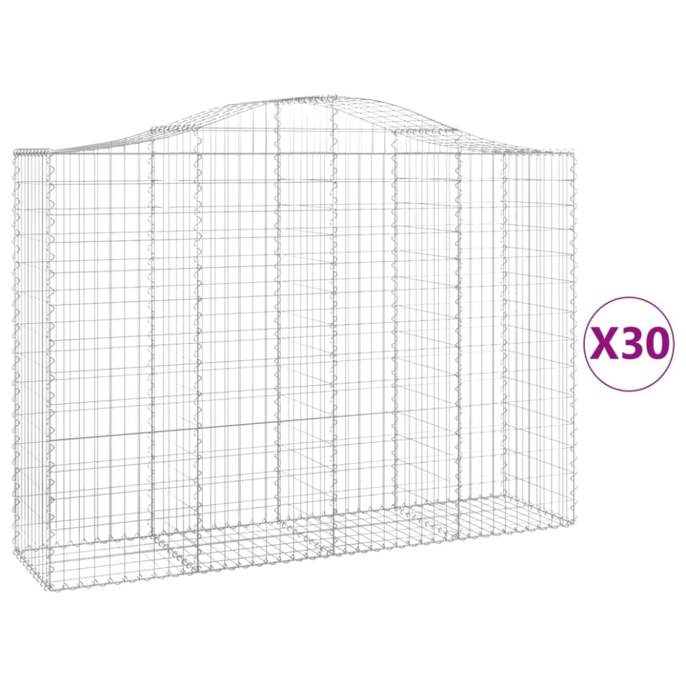 Photos - Other for Repair VidaXL   Arched Gabion Basket Stone Basket Gabion Retaining Wall Galvanised Iron (30 pcs, 200 x 50 x 140/160 cm)