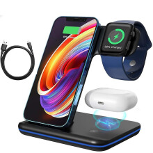 3-in-1Wireless Charging Stand for iPhone, Apple Watch, AirPods (Black)