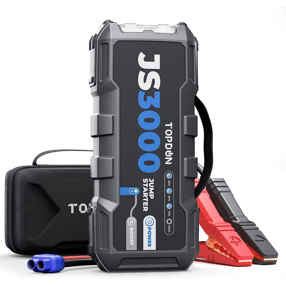 Car Battery Jump Starter, TOPDON JS3000 12V 3000A Battery Booster Jump