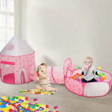 Kids Pop-Up Play Tent, Tunnel & Ball Pit Set - Safe Non-Toxic Polyester, Foldable Indoor/Outdoor Fun for Ages 3-6