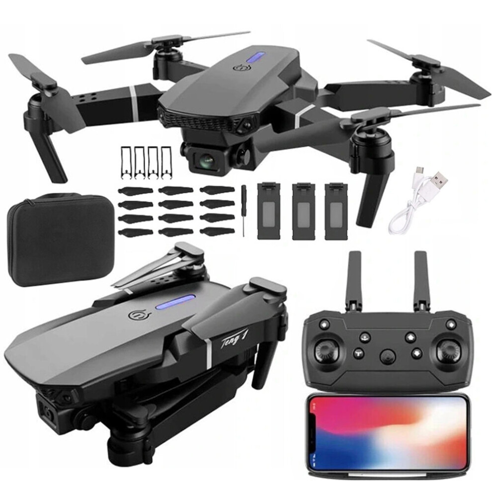 LS-E525 RC Drone 4K HD Dual Camera WIFI FPV Quadcopter with 3 Battery