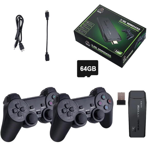 4k Wireless Hdmi Tv Game Stick Console+ Built-in Games + 2 Wireless ...