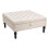 Living And Home (Beige) Square Tufted Linen Storage Ottoman 3