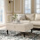 Living And Home (Beige) Square Tufted Linen Storage Ottoman 1
