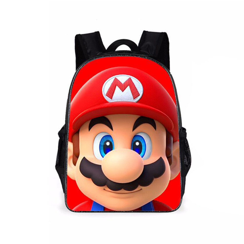 (A) Super Mario Backpack Kids Boys Girls School Bags Student Bookbag Travel Rucksack