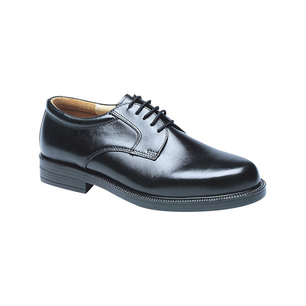 (10 UK) Mens Scimitar Plain Gibson Leather Shoe Black