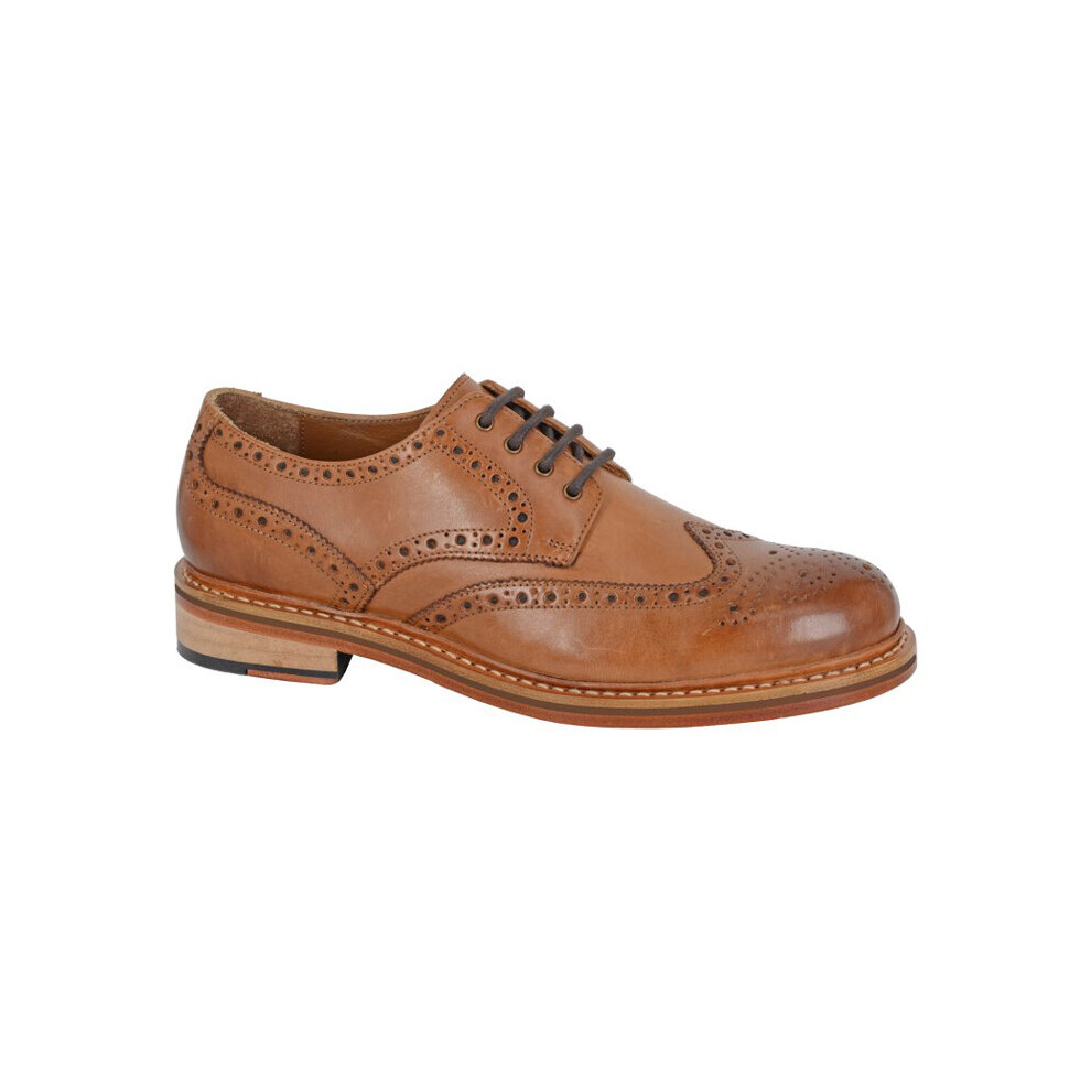 (9 UK) Mens Woodland Leather Brouge Shoes Tan