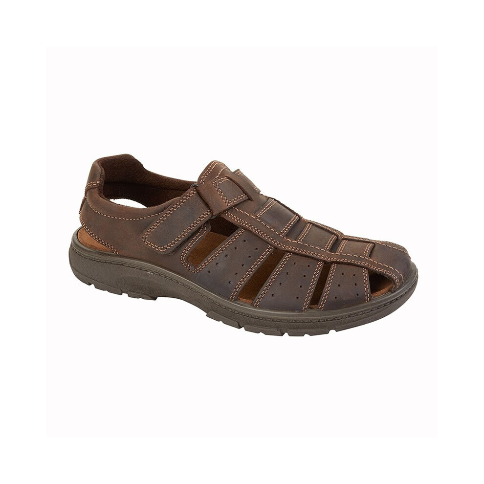 (46 UK) Mens IMAC Waxy Leather Sandals Brown