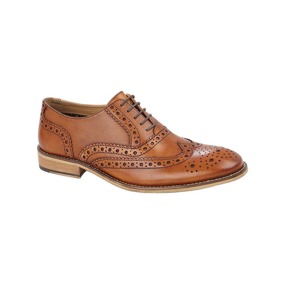 (7 UK) Mens Roamers Brogue Oxford Shoe Tan