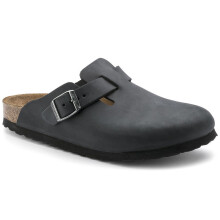 (4.5 UK) Unisex Birkenstock Leather Clogs Black Regular fit