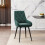 Living And Home (Green) 2pcs Velvet Metal Legs Button Upholstered Dining Chairs 2