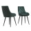 Living And Home (Green) 2pcs Velvet Metal Legs Button Upholstered Dining Chairs 3
